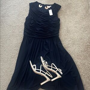 NWT BROOKS BROTHERS Ruched Jersey Dress in Navy